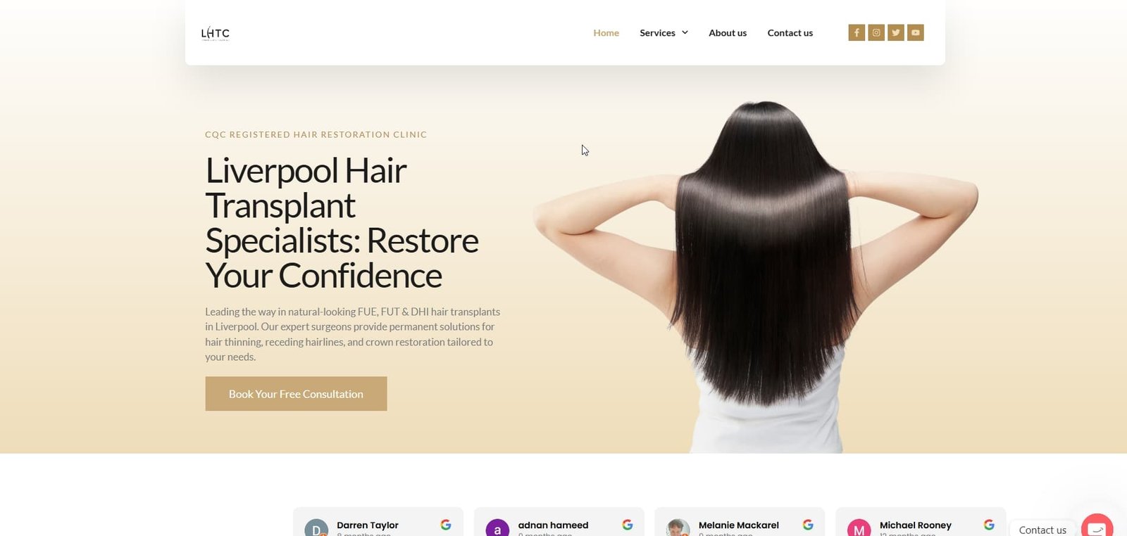Liverpool Hair Transplant Clinic Website — NTech Digitals Portfolio